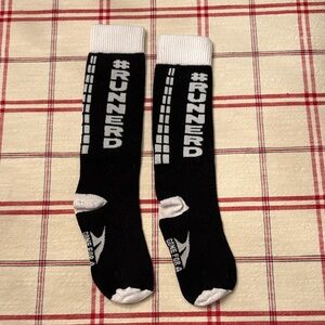 Black and White are Runner Athletic Socks